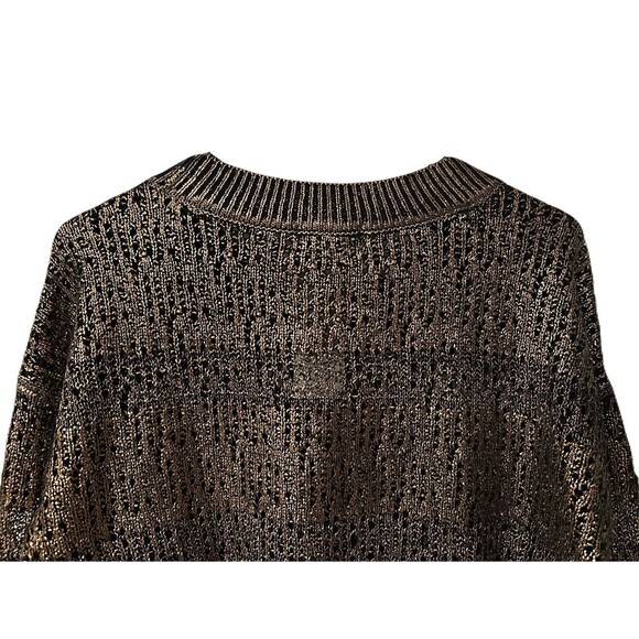 NEW Evereve Womens Size Medium Atlas Pullover Open Knit Copper Sweater $108 - Picture 5 of 8